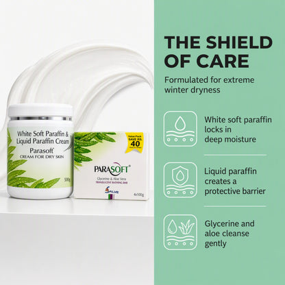 Parasoft Skin Care Gift Pack | 500g Moisturising Cream + 4 Glycerine Soaps